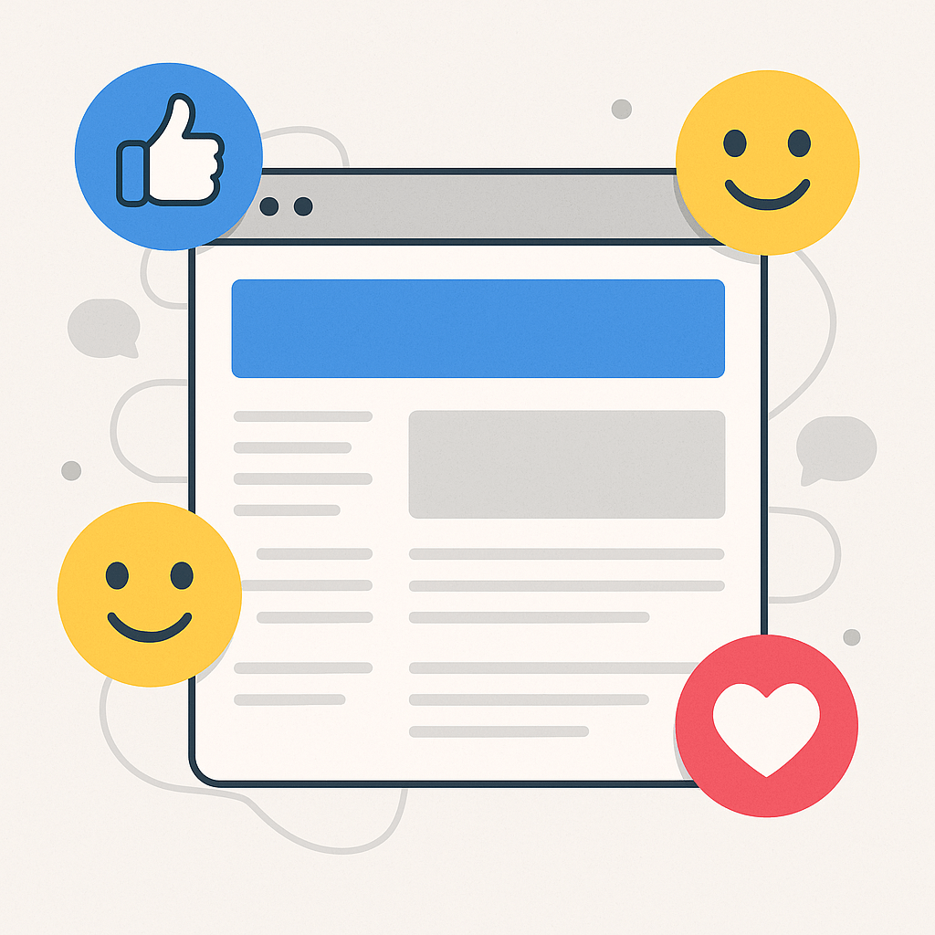 redes sociais em site